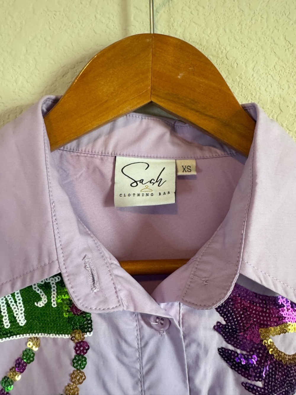 Sash Clothing Bar Mardi Gras New Orleans Purple Sequin Embelisshed Romper Sz XS - Picture 5 of 10